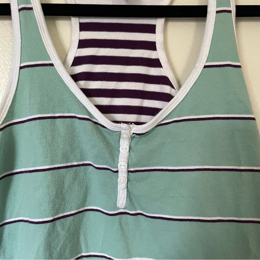 Xhilaration | Green, Purple Colorblock Racerback Tank | Size Small - Picture 9 of 11